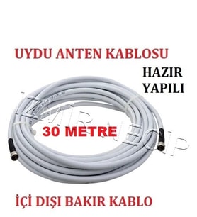 30 Metre Fullhd 3D 4K Uydu Çanak Anten Kablosu Rg6-U A++