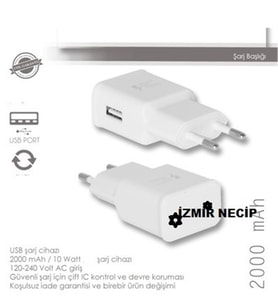 5V 2A CEP Telefon Tablet Şarj Özellikli Adaptör