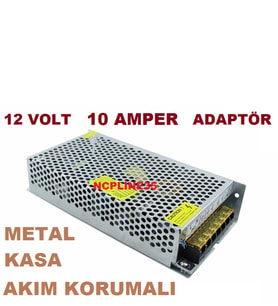 12 VOLT 10 AMPER METAL KASA AKIM KORUMALI ADAPTÖR 10Ah 12V ÇEVİRİ