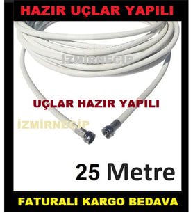 25Metre Hazır Uç Yapılı Tak Çalİştır Uydu Cihaz Lnb Arası Kablo