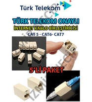 5 Adet ETERNET ARA JAKI İNTERNET KABLOSU BİRLEŞTİRME JAKI KALİTEL