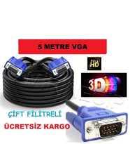 5 Metre Vga Kablo Bilgisayarı Televizyona Bağlama Kablosu