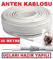 20 Metre Hazır Uçlu Uydu Çanak Anten Kablosu