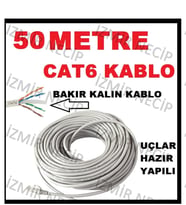 Modem Bilgisayar Kablosu 50 Metre Internet Kablosu Cat 6 Etherhe