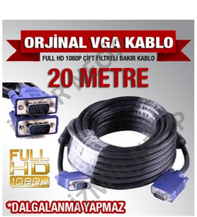 20 Metre Laptop Leptop Tv Arası Kablo Sağlam Kaliteli Vga