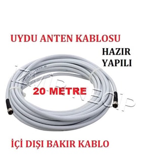 Anten Çanak Uydu Kablosu 20Mt 20 Metre
