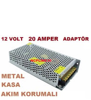 20 Amper 12 Volt Metal Kasa Trafo Adaptör Led Let Kamera Adaptörü