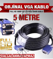 5 Metre Vga To Vga Erkek Erkek Kablo Kaliteli Sağlam