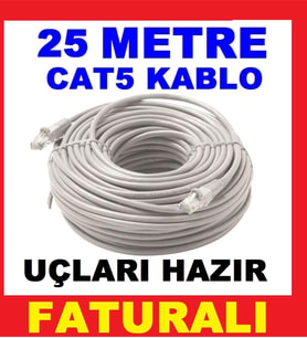 25 Metre Cat6  Internet Ethernet Kablo Bilgisayar Modem Arası