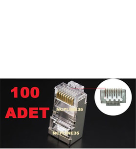 100 Adet RJ45 CAT5 CAT6 İNTERNET KABLO SOKET-JAKI METAL