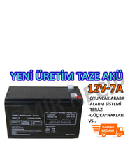 12 Volt 7 Amper Yeni Üretim Taze Akü Ups Güvenlik Alarm