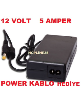 12 Volt 5 Amper Adaptör Şarj Cihazı Aleti 5000 Miliamper