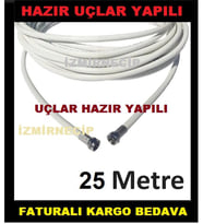 Çanak Lnb Hat Line Kablosu 25Mt Full Hd 3D 4K Hazır Tak Çalİştır