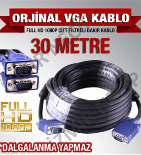 30 Metre Mönitör Tv Projeksiyon Görüntü Kablosu Kaliteli A+
