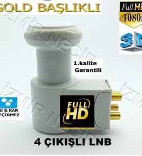 Quad Lnb Dörtlü Lnb4 LÜ QUAD 4 ÇIKIŞLI LNB FULL HD 3D 4K ULTRA