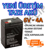 Radyolu Fenerli İşıldak Aküsü 6 Volt 4 Amper Uzun Ömürlü Sağlam
