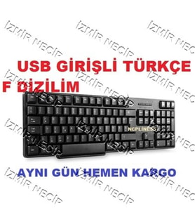 F Türkçe Dizilim Usb Kablolu Klavye Keyboard Kılavye