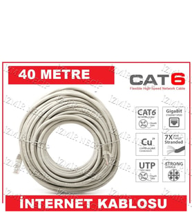 40Mt 40M 40 Metre Rj45 Ethernet Lan Cat6 Kablo