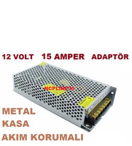 12 Volt 15 Amper METAL KASA AKIM KORUMALI ADAPTÖR ŞARJ ÇEVİRİCİ
