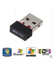 150Mbps Nano Mini Wireless Adaptörü Kablosuz Ağ PC Wifi Alıcı (Siyah)