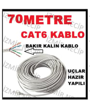 70 Metre Kalın Bakır Cat6 Internet Kablosu Ethernet Kablosu