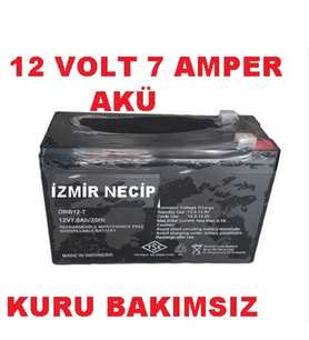 12 Volt 7 Amper Güvenlik Alarm Aküsü  Kaliteli Akü