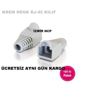 Rj 45 Kapak Kılıf Koruma Plastiği 100 Adet Krem Renk