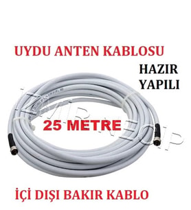 Anten Kablosu 25 METRE UYDU ANTEN ÇANAK LNB HAT LİNE KABLOSU 25MT