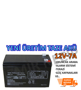 EYEPC Alarm Kontrol Paneli Aküsü 12 Volt 7 Amper Yeni Üretim Kaliteli