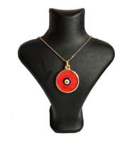 Kırmızı Sedef Taşlı Nazar Kolye Ps0351
