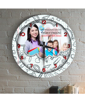 BK Gift Kişiye Özel Dünyanın En İyi Öğretmeni Ahşap Duvar Saati - 1