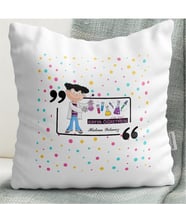 BK Gift Kişiye Özel Kimya Öğretmeni Tasarımlı Beyaz Yastık - 2