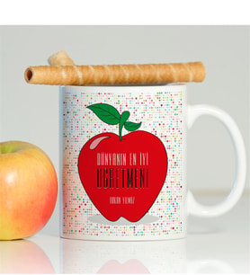 BK Gift Kişiye Özel Dünyanın En İyi Öğretmeni Tasarımlı Beyaz Kupa Bardak - 1