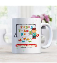 BK Gift Kişiye Özel Matematik Öğretmeni Tasarımlı Beyaz Kupa Bardak - 5