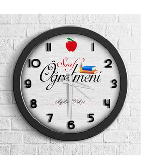 BK Gift Kişiye Özel Mesleki Sınıf Öğretmeni Ahşap Duvar Saati - 6