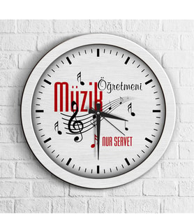 BK Gift Kişiye Özel Mesleki Müzik Öğretmeni Ahşap Duvar Saati
