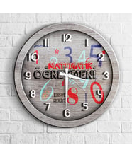 BK Gift Kişiye Özel Mesleki Matematik Öğretmeni Ahşap Duvar Saati - 3