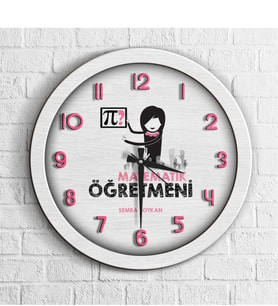 BK Gift Kişiye Özel Mesleki Matematik Öğretmeni Ahşap Duvar Saati - 1