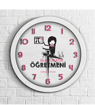 BK Gift Kişiye Özel Mesleki Matematik Öğretmeni Ahşap Duvar Saati - 1