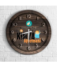 BK Gift Kişiye Özel Mesleki Kimya Öğretmeni Ahşap Duvar Saati - 1