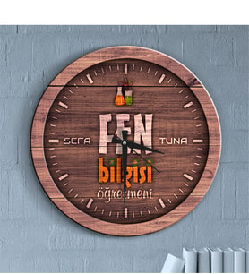 BK Gift Kişiye Özel Mesleki Fen Bilgisi Öğretmeni Ahşap Duvar Saati
