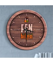 BK Gift Kişiye Özel Mesleki Fen Bilgisi Öğretmeni Ahşap Duvar Saati