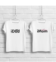 BK Gift Idad & Imom Tasarımlı İkili Beyaz Takım Tişört - 2