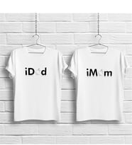 BK Gift Idad & Imom Tasarımlı İkili Beyaz Takım Tişört - 1