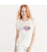 Google Ben Bilmem Beyim Bilir Tasarımlı Beyaz Bayan Tişört