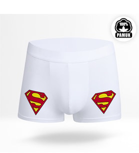 BK Gift Süperman Tasarımlı Beyaz Boxer - 7