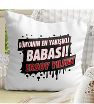 Babalar Gününe Özel Dekoratif Beyaz Yastık 32
