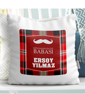Babalar Gününe Özel Dekoratif Beyaz Yastık 24