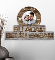 Babalar Gününe Özel Bu Adam Benim Babam Tasarımlı Dekoratif Ahşap Duvar Saati