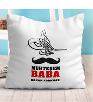 Babalar Gününe Özel Dekoratif Beyaz Yastık 18